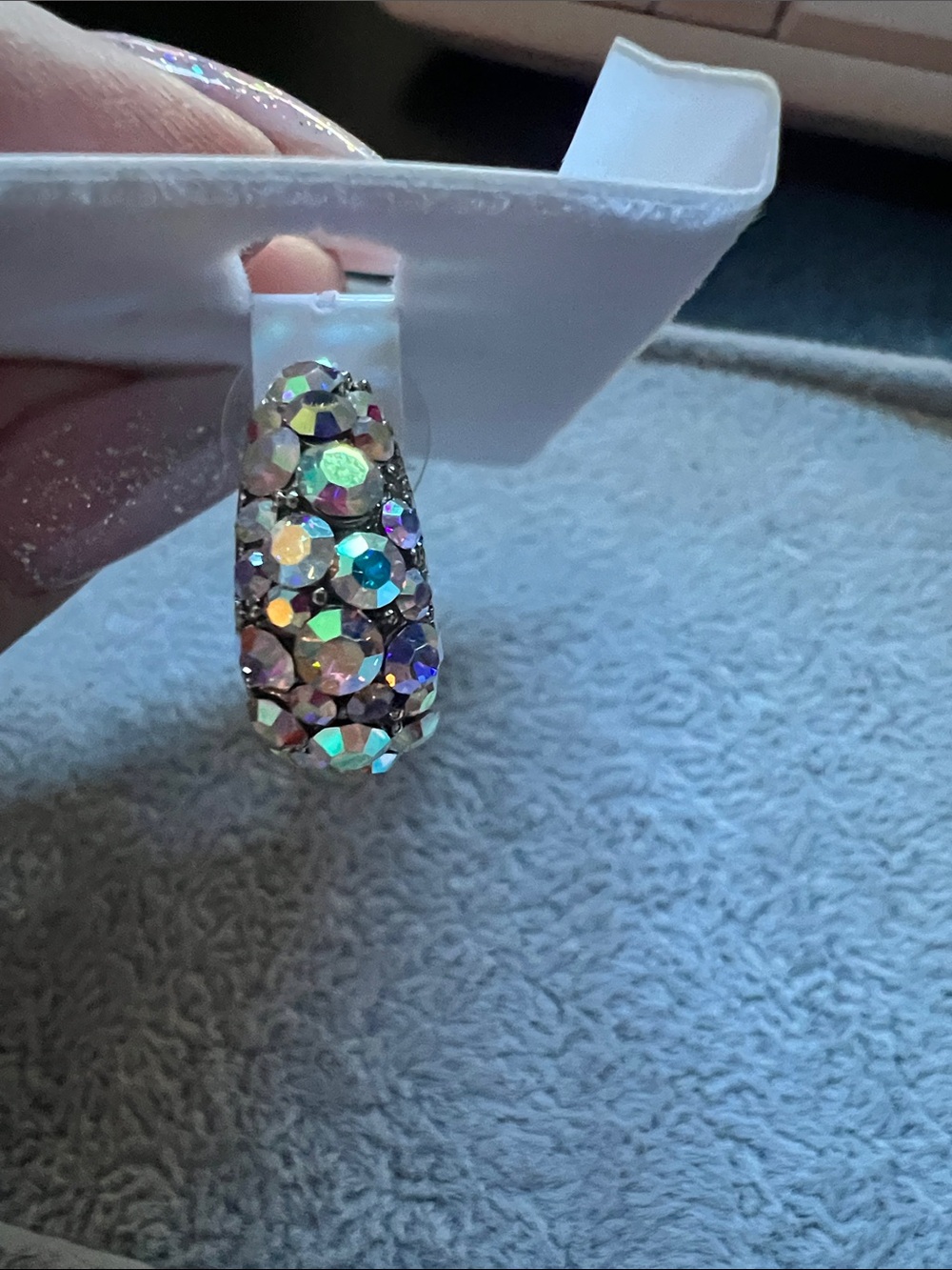 Crystal Pavé Pierced Earrings - Iridescent Sparkle